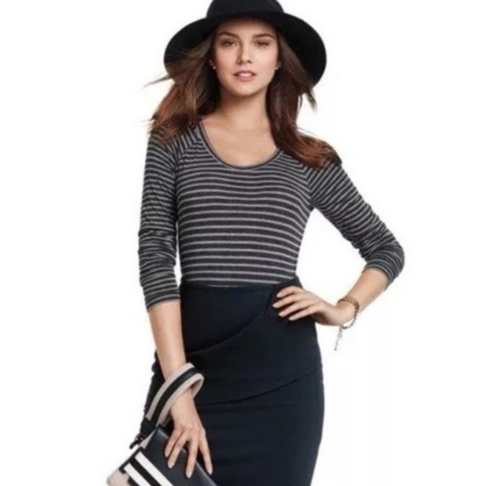 Cabi Blair Striped Long Sleeve Tunic Shirt size Small